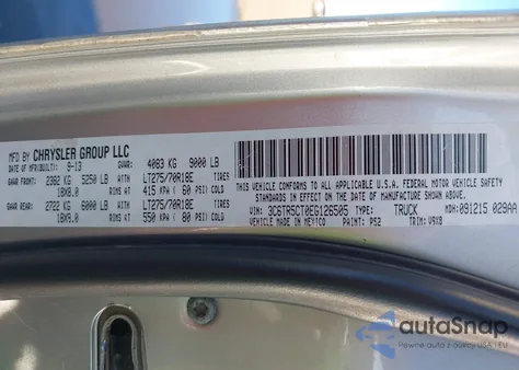 2014 Ram 2500 Tradesman from USA, damaged, VIN 3C6TR5CT0EG126505